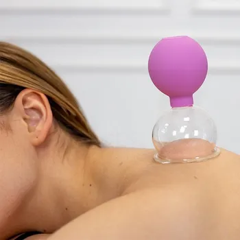 Baňkování Skleněná vakuová bublina s gumovou perlou Acus Med 5cm kaštanová