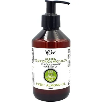 Masážní přípravek Přírodní veganský sladký mandlový olej s pumpičkou VCee 300 ml
