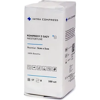 Masážní přípravek Intra Compress 5x5 cm nesterilní plynové kompresy - 100 ks.