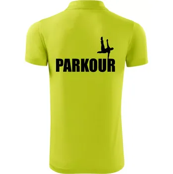 Pánská košile Parkour - na jedné ruce - Polokošile Victory sportovní (dresovina) - 3XL ( Limetková )