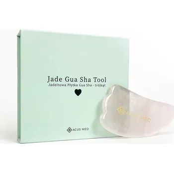 Masáž Kámen Gua Sha | Nefritová masážní deska Acus Med - trojúhelník - růžová