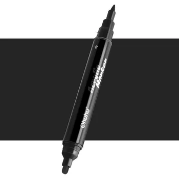 Akrylová fixa OHUHU oboustranná Fine & Round, černá