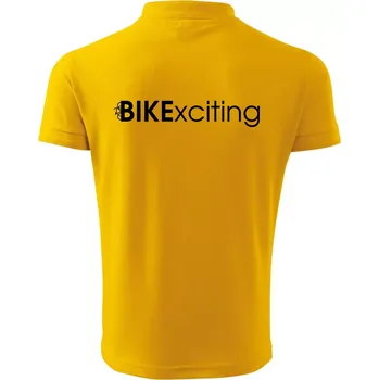 Pánská košile Bike nápisy Bikexciting - Polokošile pánská Pique Polo 203 - 4XL ( Žlutá )