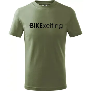 Bike nápisy Bikexciting - Tričko dětské bavlněné - 158 cm/12 let ( Khaki )
