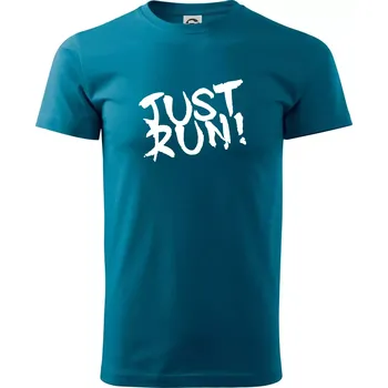 Just run - Klasické pánské triko vyšší gramáže - S ( Petrolejová )
