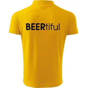 Pánská košile Pivní nápisy BEERtiful - Polokošile pánská Pique Polo 203 - M ( Žlutá )