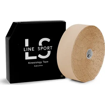 Tejpovací páska Line Sport Tape - kineziologická tejpovací náplast velká role (5 cm x 31 m) béžová