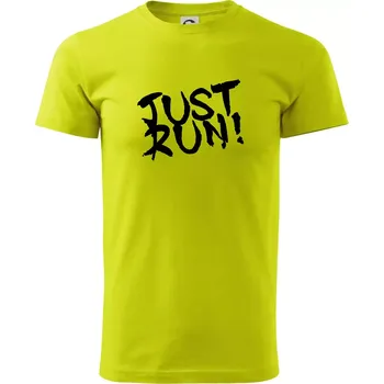 Just run - Klasické pánské triko vyšší gramáže - M ( Limetková )