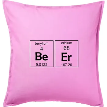 Polštář Beer - periodická tabulka - Polštář 50x50 - 50x50 - Pouze potah ( Růžová )