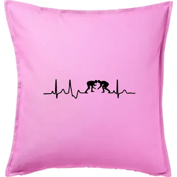 Polštář EKG wrestling - Polštář 50x50 - 50x50 - Pouze potah ( Růžová )