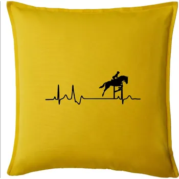 Polštář EKG kůň přeskok - Polštář 50x50 - 50x50 - Pouze potah ( Žlutá )
