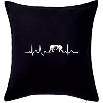 Polštář EKG wrestling - Polštář 50x50 - 50x50 - Pouze potah ( Černá )