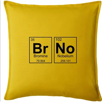 Polštář BRNO - periodická tabulka - Polštář 50x50 - 50x50 - Pouze potah ( Žlutá )