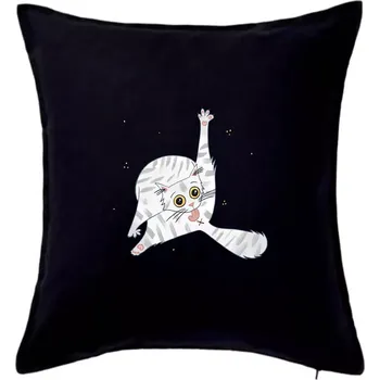 Polštář Kočka čistotná (studio-arte.cz) - Polštář 50x50 - 50x50 - Pouze potah ( Černá )