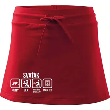 Dámská sukně Svaťák - Sportovní sukně - two in one - XL ( Červená )