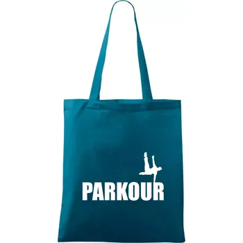 Parkour - na jedné ruce - Taška bavlněná - 42 x 38 cm ( Petrolejová )