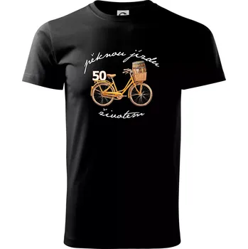 Pánské tričko Mužská jízda životem 50 - Triko extra velké (5-8XL) - 7XL ( Černá )
