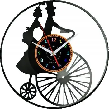 Hodiny Nástěnné hodiny Penny Farthing z vinylové desky – moderní dekorace jako dárek