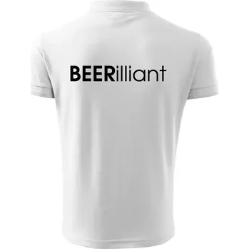 Pánská košile Pivní nápisy BEERrilliant - Polokošile pánská Pique Polo 203 - XL ( Bílá )