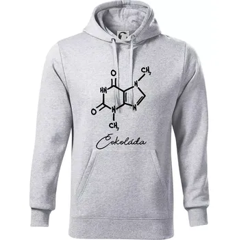 Pánská mikina Čokoláda chemie - Mikina pánská Cape s kapucí - 5XL ( Světlešedý Melír )