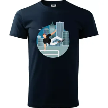 Pánské tričko Parkour ve městě - Triko extra velké (5-8XL) - 7XL ( Námořní modrá (téměř černá) )