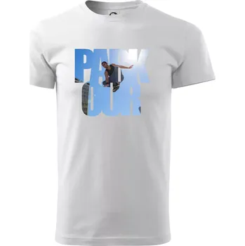 Parkour nápis nebe - Triko extra velké (5-8XL) - 7XL ( Bílá )