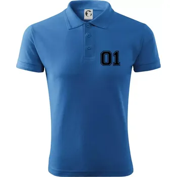 Pánská košile King - Queen - 01 dres (černobílá) - Polokošile pánská Pique Polo 203 - L ( Azurově modrá )