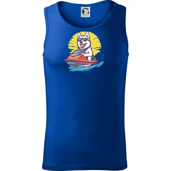 Husky na vodním skútru - Tílko pánské Core - S ( Královská modrá )