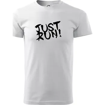 Pánské tričko Just run - Triko extra velké (5-8XL) - 5XL ( Bílá )
