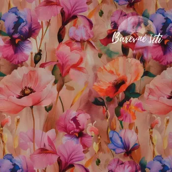 Viskoza, Kosatce a máky (E) (Trendy viskózová šatovka)