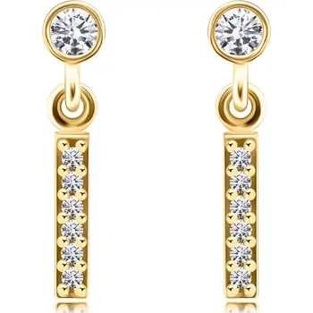 Náušnice Náušnice ze 14K zlata s čirými zirkony v řadě