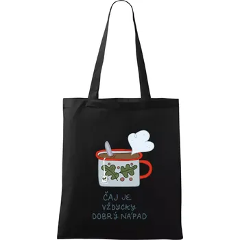 čaj je vždycky dobrý nápad (studio-arte.cz) - Taška bavlněná - 42 x 38 cm ( Černá )