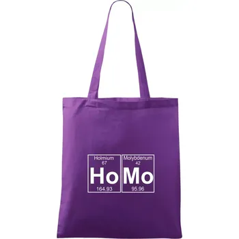 Homo - periodická tabulka - Taška bavlněná - 42 x 38 cm ( Fialová )