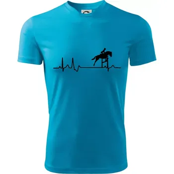 EKG kůň přeskok - Dětské triko sportovní (dresovina) - 158 cm/12 let ( Světlý tyrkys )