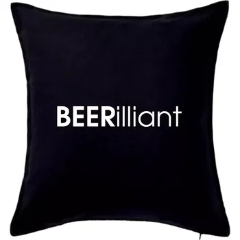 Polštář Pivní nápisy BEERrilliant - Polštář 50x50 - 50x50 - Pouze potah ( Černá )