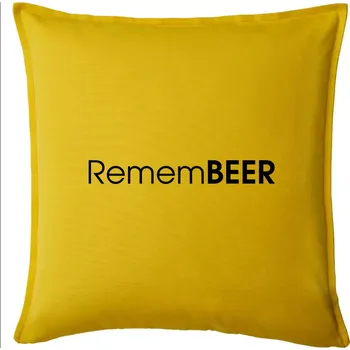 Polštář Pivní nápisy RememBEER - Polštář 50x50 - 50x50 - Pouze potah ( Žlutá )