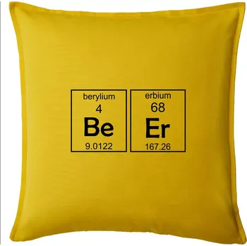 Polštář Beer - periodická tabulka - Polštář 50x50 - 50x50 - Pouze potah ( Žlutá )