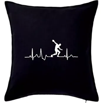 Polštář EKG hod diskem - Polštář 50x50 - 50x50 - Pouze potah ( Černá )