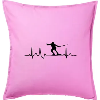Polštář EKG vodní lyžování - Polštář 50x50 - 50x50 - Pouze potah ( Růžová )