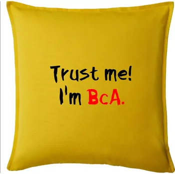 Polštář Trust me I´m BcA. / Věř mi jsem BcA. - Polštář 50x50 - 50x50 - Pouze potah ( Žlutá )