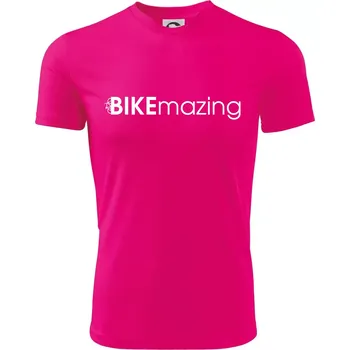 Bike nápisy Bikemazing - Dětské triko sportovní (dresovina) - 158 cm/12 let ( Neon Pink )