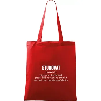 Nákupní taška Studovat - Taška bavlněná - 42 x 38 cm ( Červená )