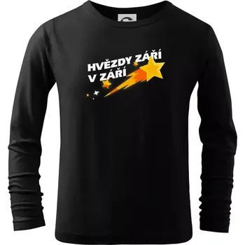 Chlapecké tričko Hvězdy září v září - Triko dětské Long Sleeve - 104-110cm / 3-4 roky ( Černá )