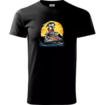 Pánské tričko Chrt na vodním skútru - Triko extra velké (5-8XL) - 6XL ( Černá )