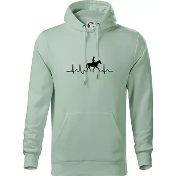 Pánská mikina EKG jízda na koni - Mikina pánská Cape s kapucí - 4XL ( Sage )