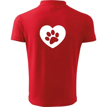 Pánská košile Tlapka v srdci - Polokošile pánská Pique Polo 203 - L ( Červená )