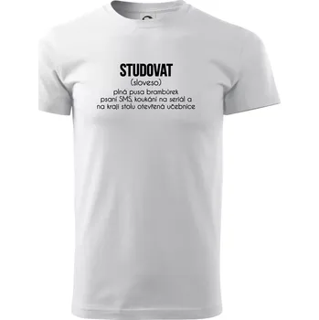Pánské tričko Studovat - Triko extra velké (5-8XL) - 7XL ( Bílá )