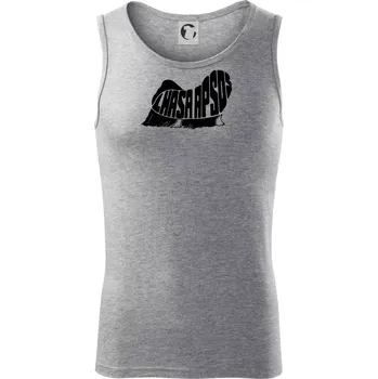 Lhasa Apso nápis v těle - Tílko pánské Core - XL ( Tmavě šedý melír )