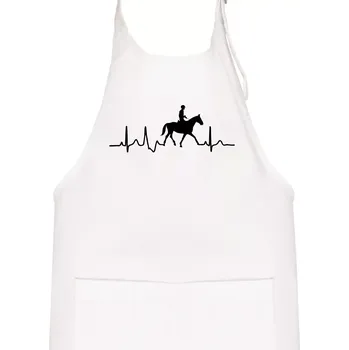 Kuchyňská zástěra EKG jízda na koni - Dětská zástěra na vaření - Univerzální velikost ( Bílá )