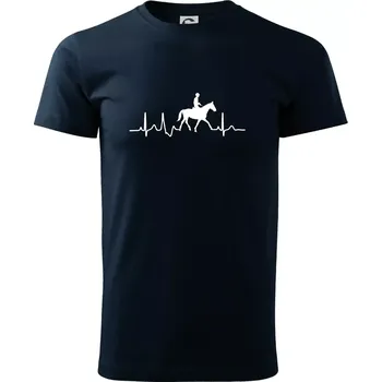 Pánské tričko EKG jízda na koni - Triko extra velké (5-8XL) - 7XL ( Námořní modrá (téměř černá) )